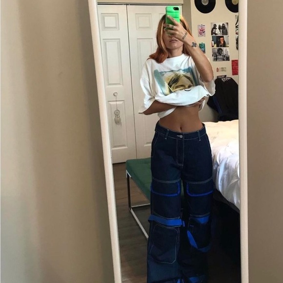 Dark blue cargo jean - Picture 2 of 3